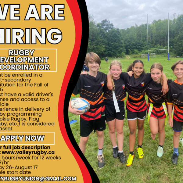 Rugby Development Coordinator – Summer Student Job&nbsp;Opportunity